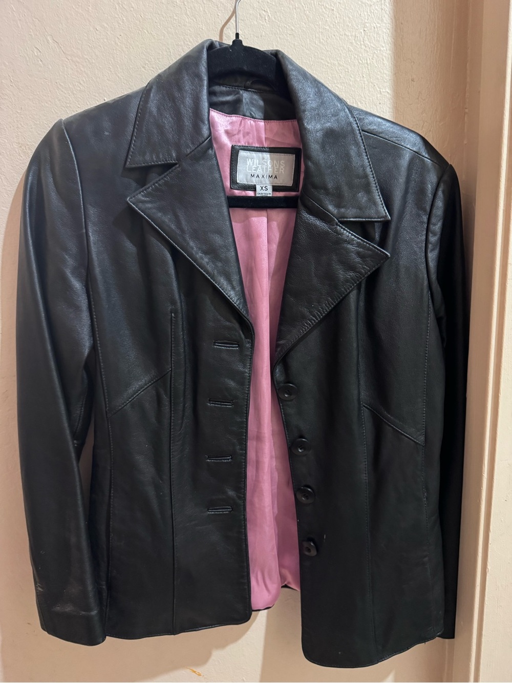 Wilsons Leather Maxima Women's Black Leather Blazer Jacket - XS